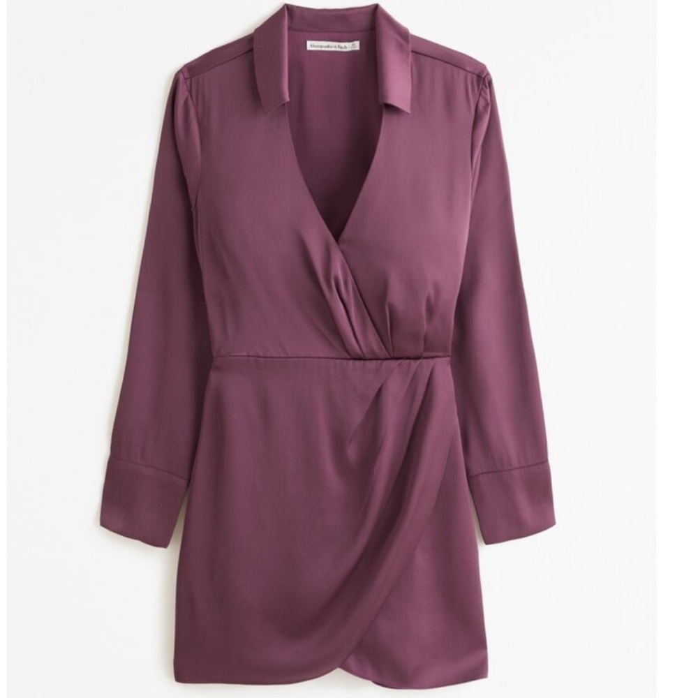 Abercrombie and Fitch XSP maroon wrap holiday dress